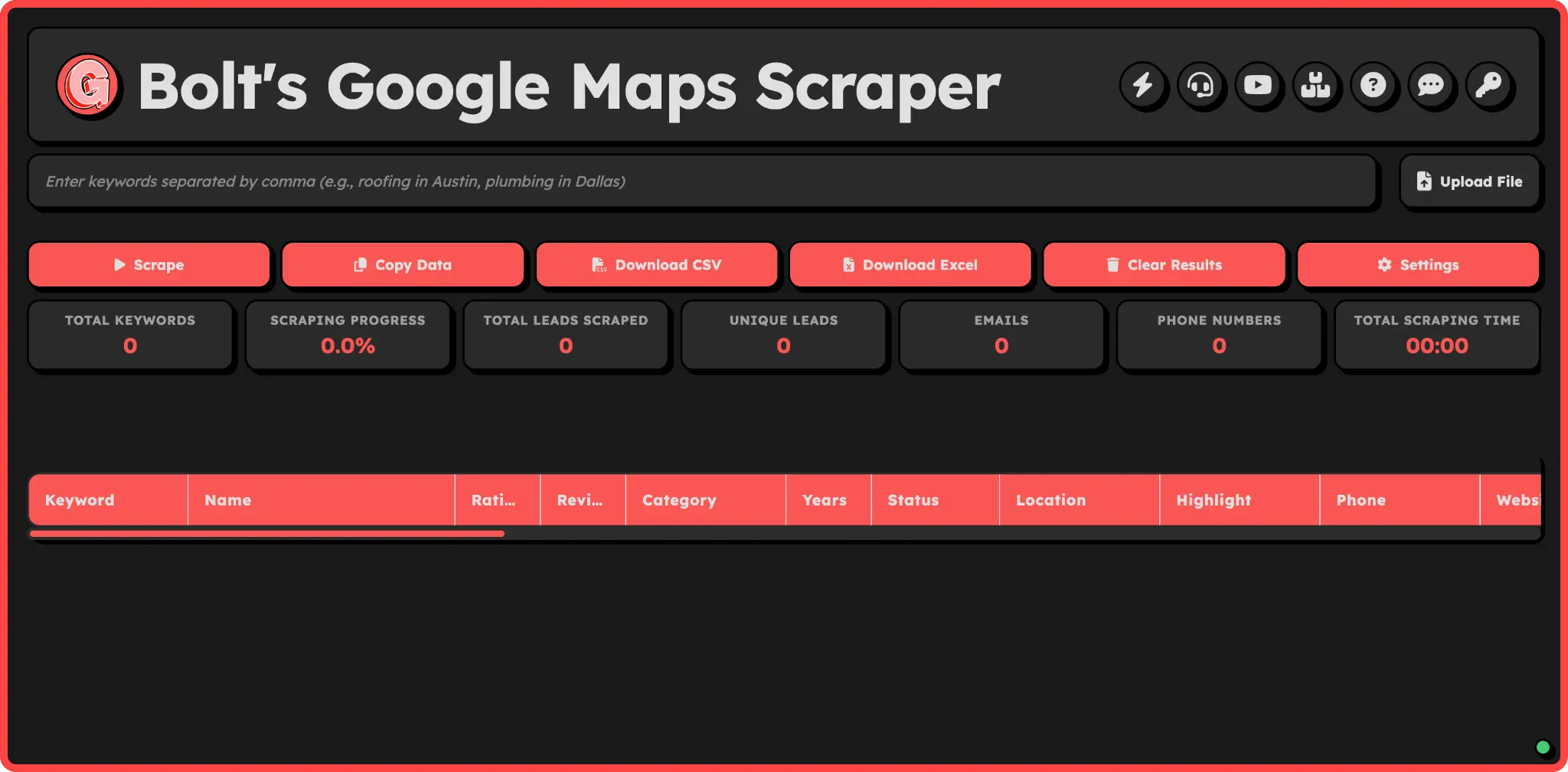 Google Maps Scraper Dashboard