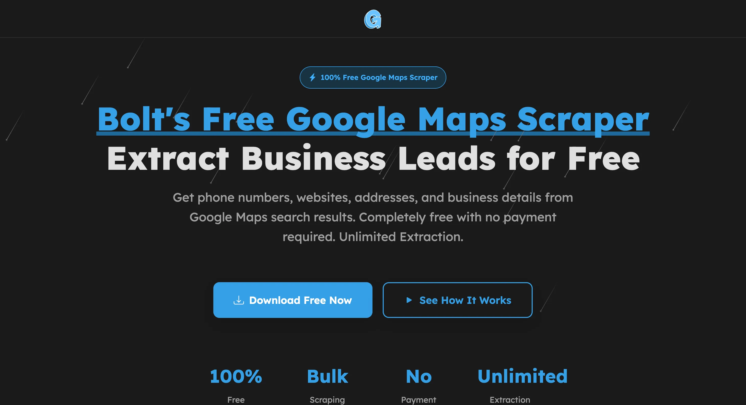 Bolt Google Maps Scraper Free Dashboard