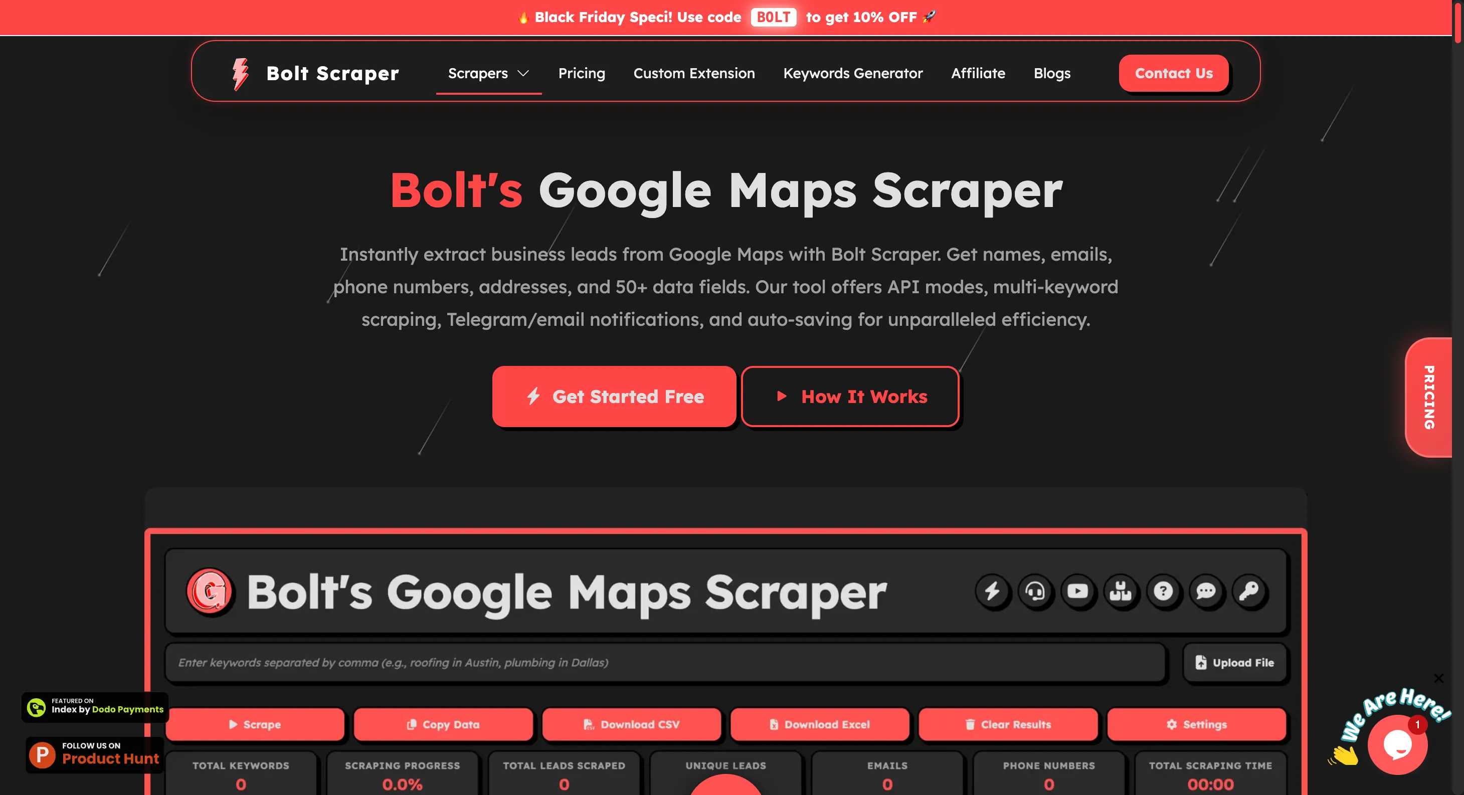 Bolt Google Maps Scraper Pro Dashboard