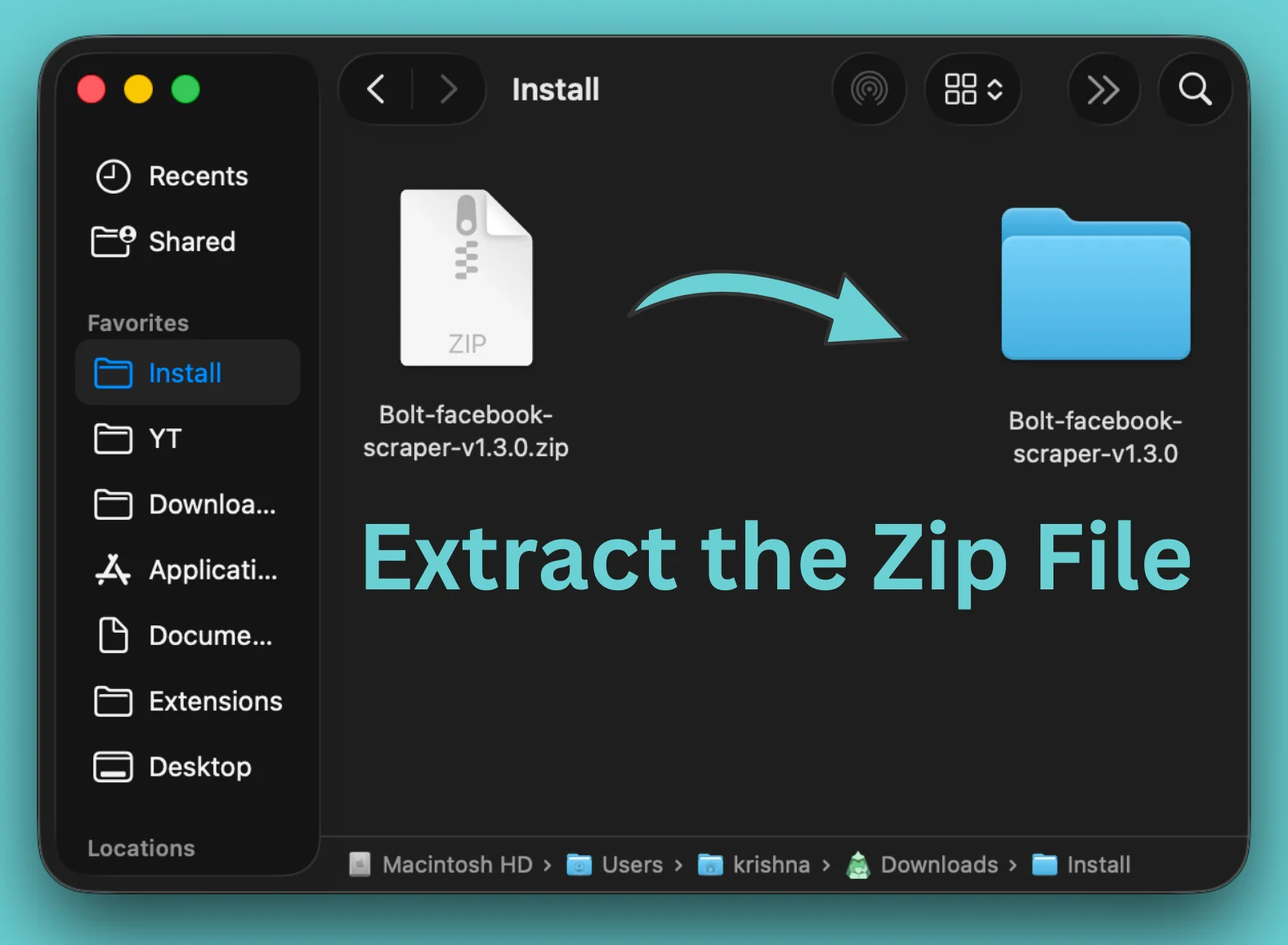 Unzip the file
