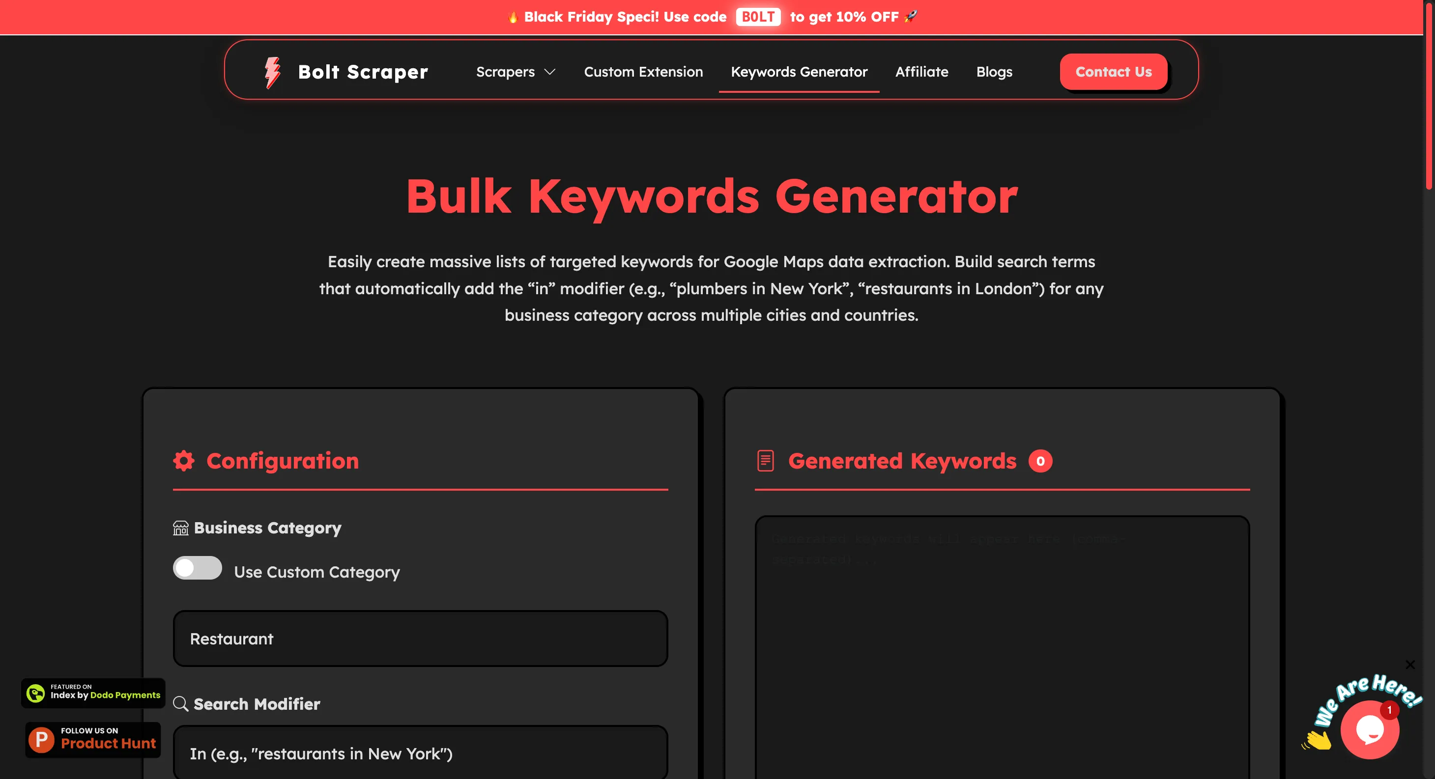 Bulk Keywords Generator | Bolt Scraper
